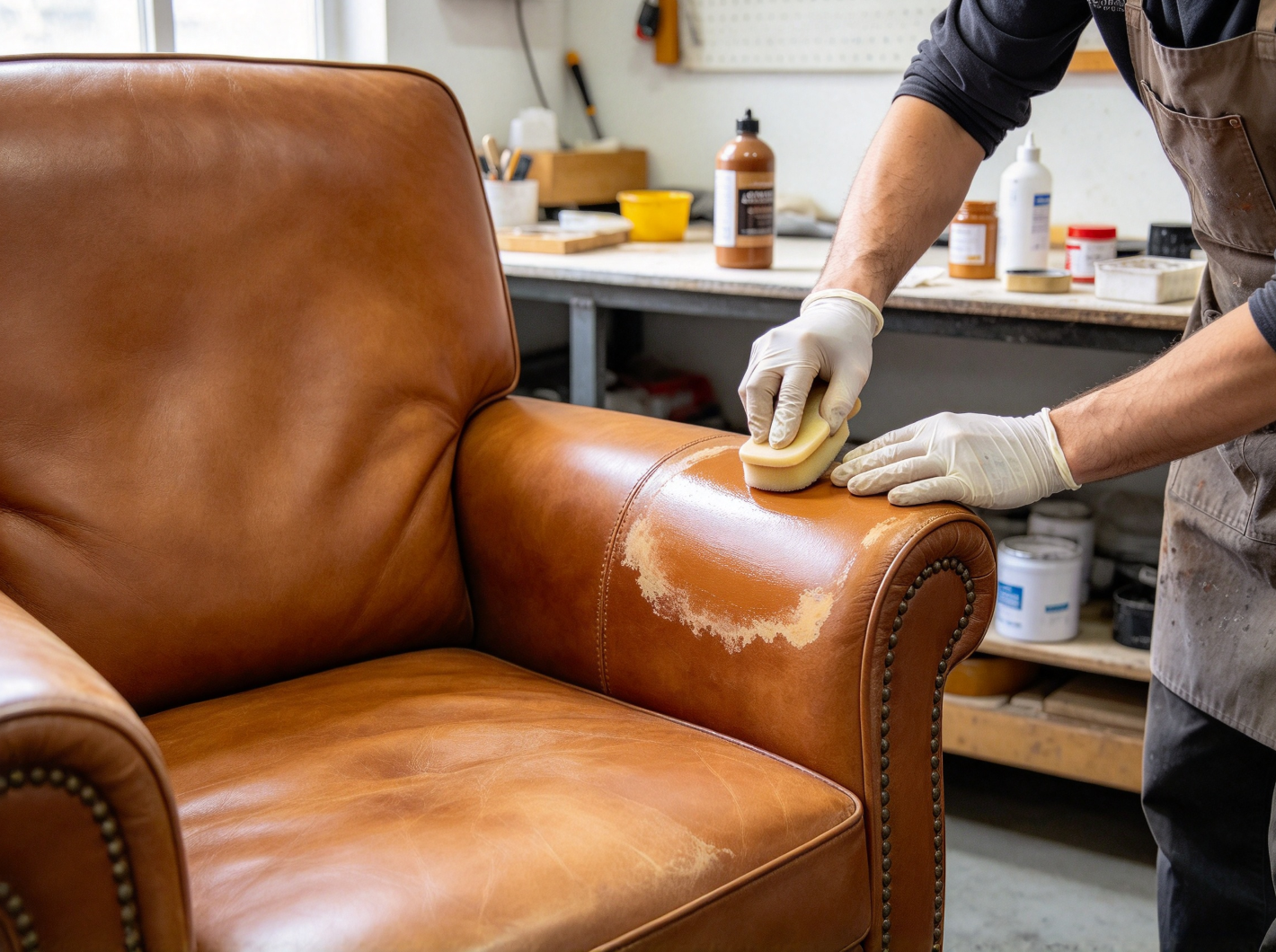 Custom Leather Furniture Color Restoration